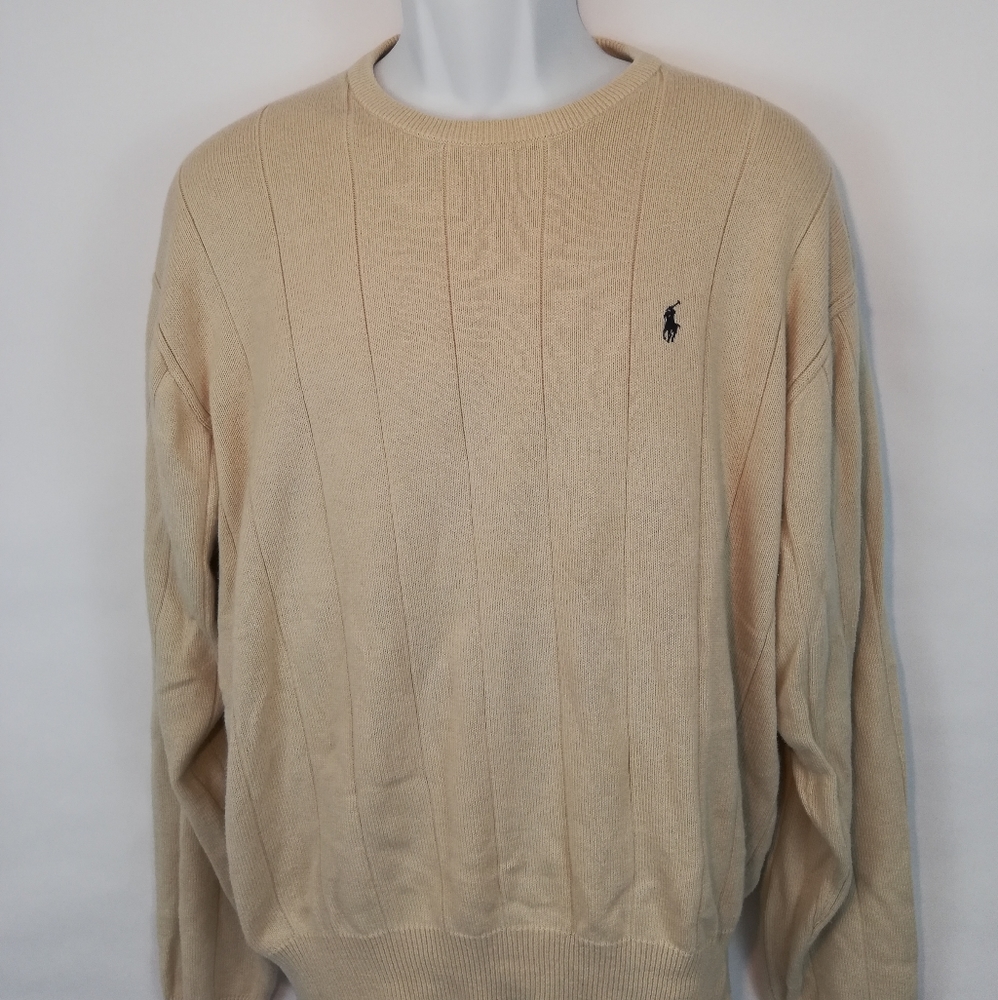 Polo Ralph Lauren Sweater Crewneck Mens L Beige